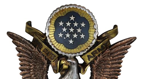 Ebros Gift HGBBG Patriotic Us United States Army Military Branch American Great Seal Bald Eagle With Olive Branch And Arrows Wall Decor Plaque Figurine Honor Valor And Bravery Memorial Accent thumb #2