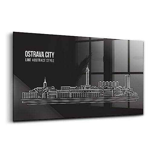 Tableau en verre Ostrava Wallfluent 100x50 cm pour décoration murale intérieure moderne