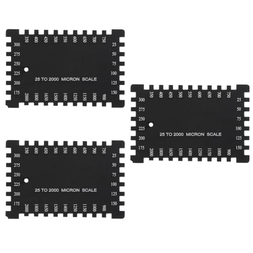 Calibrador de Espesor de Capa Húmeda HARFINGTON, 3 Piezas, Rango 25–2000 μm, Aleación de Aluminio de Alta Precisión, para Pinturas, Resinas, Barnices y Recubrimientos en Gel, Color Negro miniatura 1