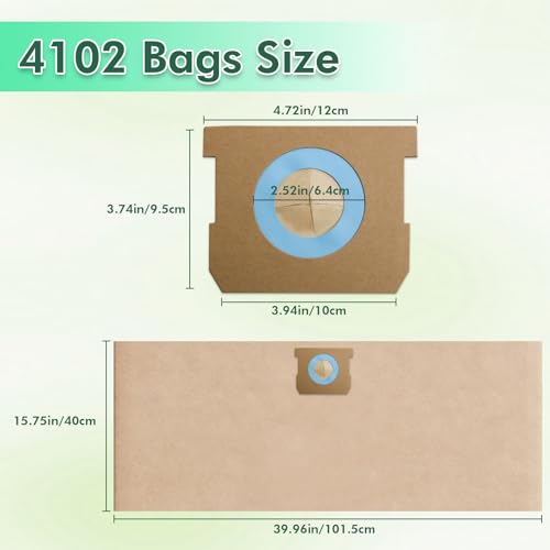 Image of DXVA19-4102 Vacuum Bags Compatible With DEWALT 12-16 Gallon Wet /Dry Vacuum, Disposable Dust Collection Filter Bag DXV12P DXV14P DXV16P DXV16PA DXV16S