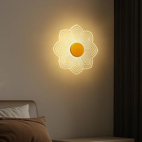 Image of Lamp master 3-in-1 LED Wall & Ceiling Light | Spiral Flower Design | 23cm Acrylic Decorative Lamp | Energy-Efficient | Modern Wall Decor for Bedroom, Living Room & Home