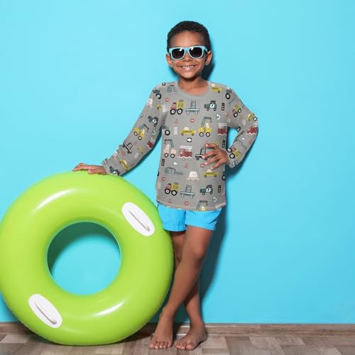 Image of CaTaKu Boys Swim Shirt Toddler Rash Guard Long Sleeve Swimsuit for Boys Girls UPF 50+ 3-12T
