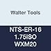 Walter Tools NTS-ER-16 1.75ISO WXM20 Carbide NTS Threading Inserts, External Thread, Full Profile, ISO Metric 60 Degree (Pack of 10)