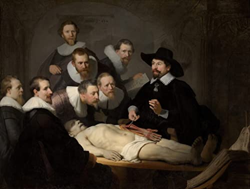 Poster La leçon d'anatomie Rembrandt tableau toile décoration 58x90cm