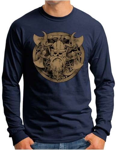 T-shirt viking homme manches longues confortable imprimé guerrier berserker Valhalla de S à 4XL