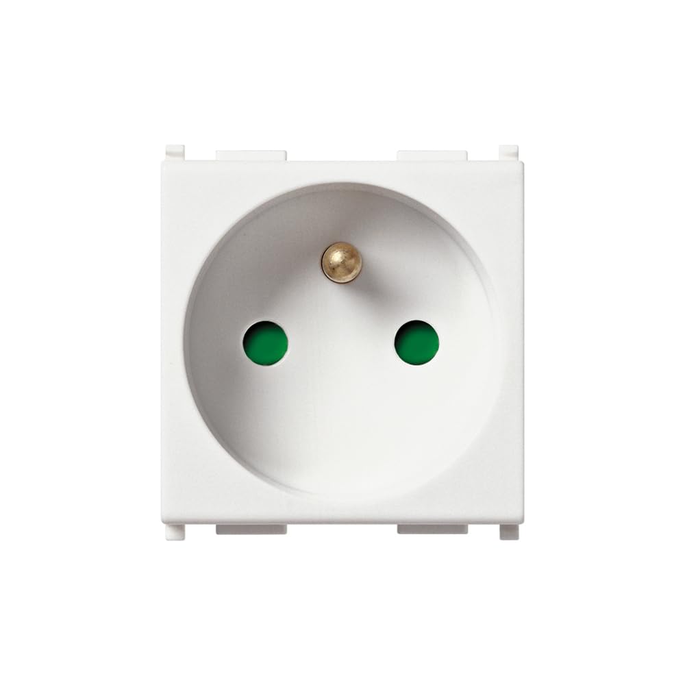 Vimar White 14212 Sicury 2P+T Socket 16 A 250 V, French Standard, 2 Modules, Plana Series,