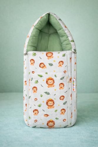 Image of NEW COMERS 3 in 1 Carry Nest Portable Cushion Bed with Waffle Texture Soft 100% Pure Muslin Padding Lightweight Travel Friendly Multi-Use Carry Wrap with Secure Support Design | Unisex Carry Bag Nest