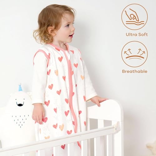 Image of Yoofoss Baby Sleep Sack 24-36 Months Wearable Blanket for Babies 100% Organic Cotton 2-Way Zipper TOG 0.5 Toddler Sleeping Sack 3 Pack, Sleep Sacks