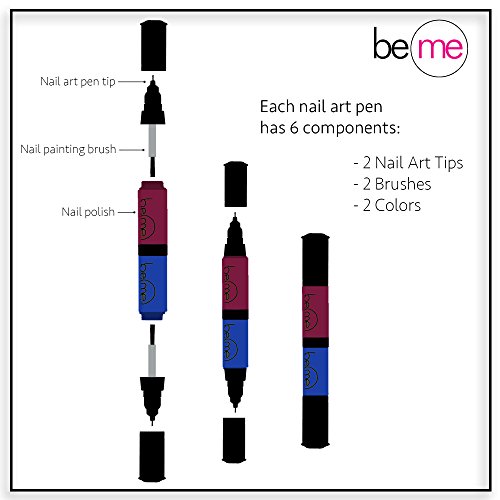 Beme Nail Art Pens Harvest Color Collection, 4 Count #TOP4