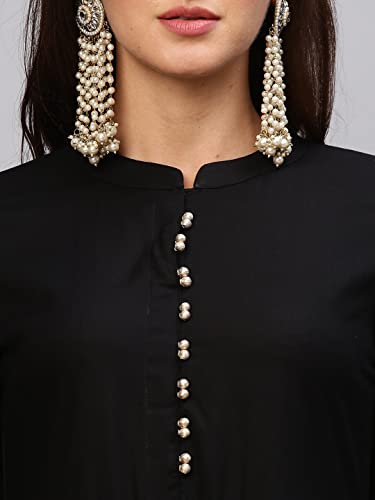 Image of ANNI DESIGNER Women Cotton Blend Solid Kurta With Pant & Dupatta