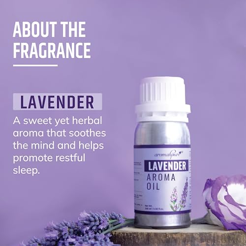 Image of Aromahpure Lavender Aroma Oil | 100ml Undiluted & Natural | Long-Lasting Scent for Aromatherapy, Candle & Soap Making, Diffusers, Room Freshener, Humidifier, Bathroom Revitalizer & Home Essentials