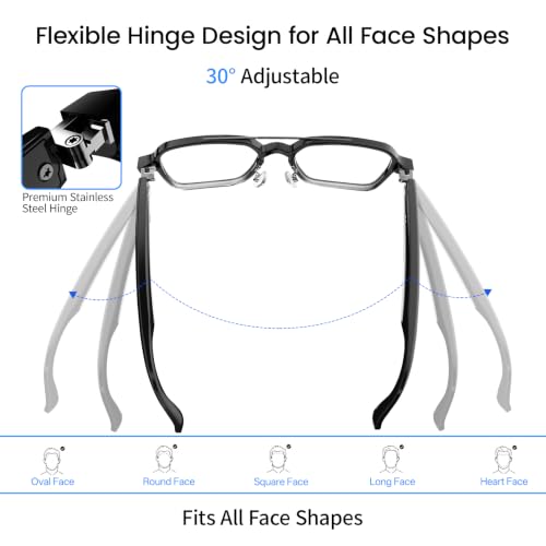 Aviator Smart Glasses, Photochromic Lens, Bluetooth 5.3 Open-Ear Audio by Giwbeiv - Used condition - Image 6