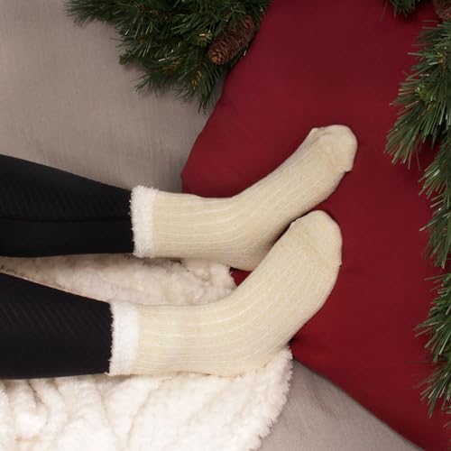 Image of BambooMN Women's Double Layer Thick Cabin Winter Socks - 3 Pairs