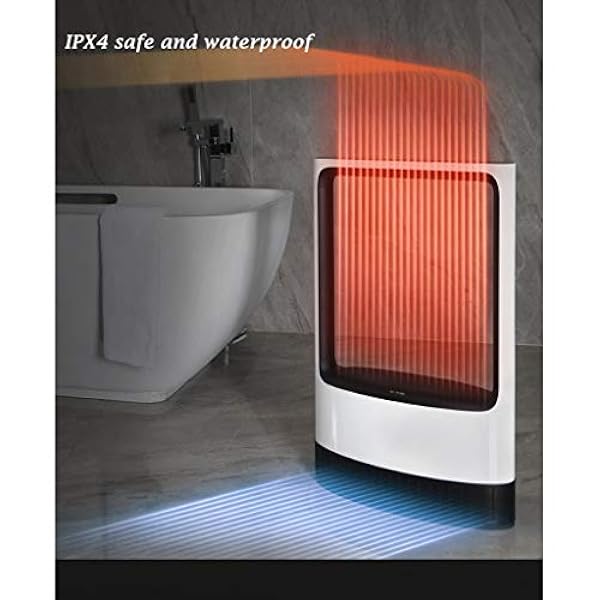 SUNESA Stufetta Elettrica Convettore Riscaldamento, con Protezione da surriscaldamento e Silenzioso, Impermeabile e Timing Perfetto Funzionamento for Bagno e Camera Termoventilatore