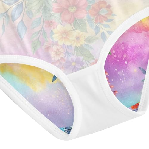 Flowers Leaves Girl Panties, Toddler Girl Panties, Cotton Underwear Girls, 2–8 Years4