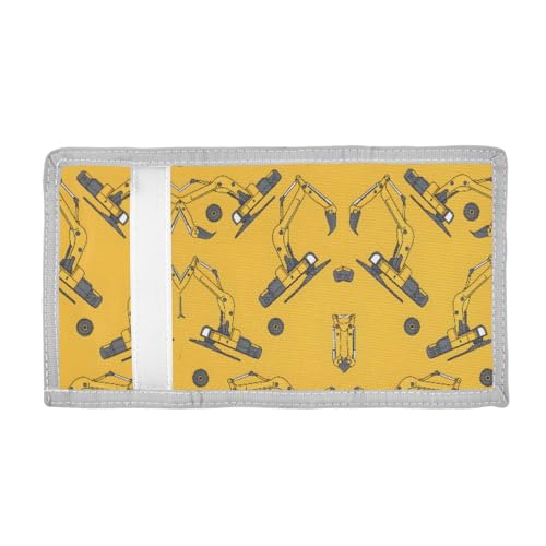 ALAZA Kids Wallets for Boys Girls Toddler Trifold Wallet Children Small Yellow Excavator with Zipper Coin Pocket2