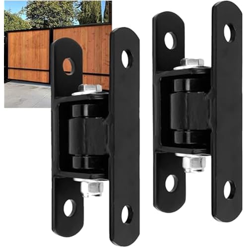 Heavy Duty Upgraded Sealed Bearing Gate Hinges Bolt or Weld on Hinge for Outdoor Large Heavy Driveway Gates Up to 1000 Lbs, Adjustable Yoke Pivot CI3700 Gate Hinge -1Pair Black