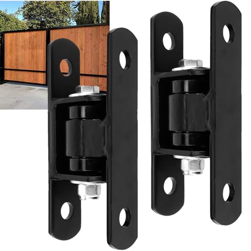 UCDOET Heavy Duty Upgraded Sealed Bearing Gate Hinges Bolt or Weld on Hinge for Outdoor Large Heavy Driveway Gates Up to 1000 Lbs, Adjustable Yoke Pivot CI3700 Gate Hinge -1Pair Black by UCDOET - Used condition - US$50.39