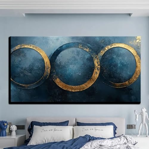 Impression d'anneau bleu-gris sur toile d'art mural haut de gamme