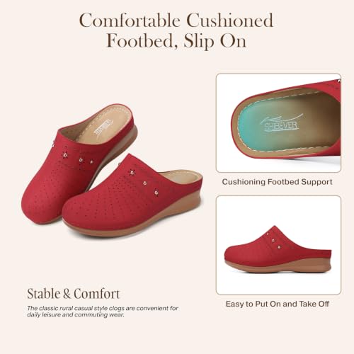 Image of SHIBEVER Clogs for Women Mules Comfortable: Slip On Closed Toe Casual Shoes