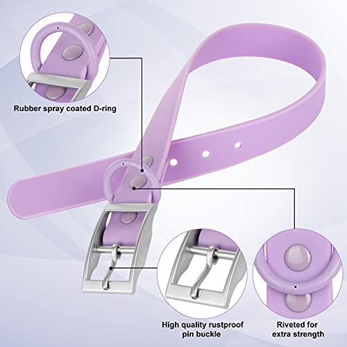Adjustable Dog Collar With Airtag Holder: Durable Dog Collars, Soft Rubber Coated Webbing, Waterproof And Easy To Clean, For Small Medium Large Dogs (S, Lilac) #TOP4