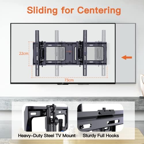 Perlegear TV Wall Bracket for most 40-90 inch Flat/Curved TVs, TV Bracket Tilts Swivels & Extends, Maximum VESA 600x400mm Weight Capacity 60KG, PGAT4-E