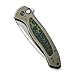 WE Knife WE19002N-2 Green Titanium Handle with Jungle Wear Fat Carbon Fiber Inlay