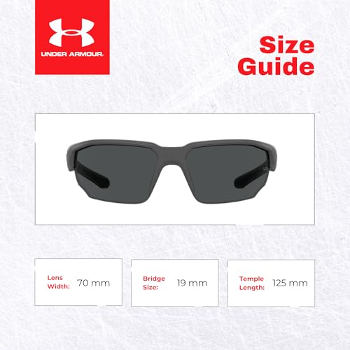 Under Armour Blitzing UA0012/G/S 0R6S/IR 70MM Grey/Black / Grey Special Shape Sunglasses for Men + BUNDLE With Designer iWear Complimentary Eyewear Kit, 703