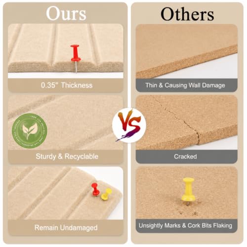 Image of QUIET CANVAS Acoustic Wall Slat Pinboard, 1x1ft, Pack 6, 50 PushPins Sand