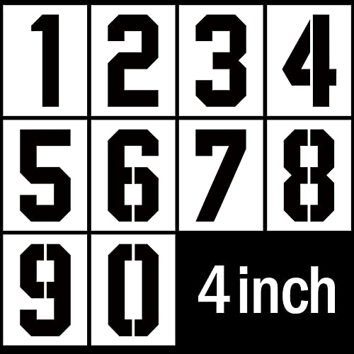 4 Inch Reusable Number Stencils Set 0-9 Plastic Stencil Template for Cake & Address Number Painting