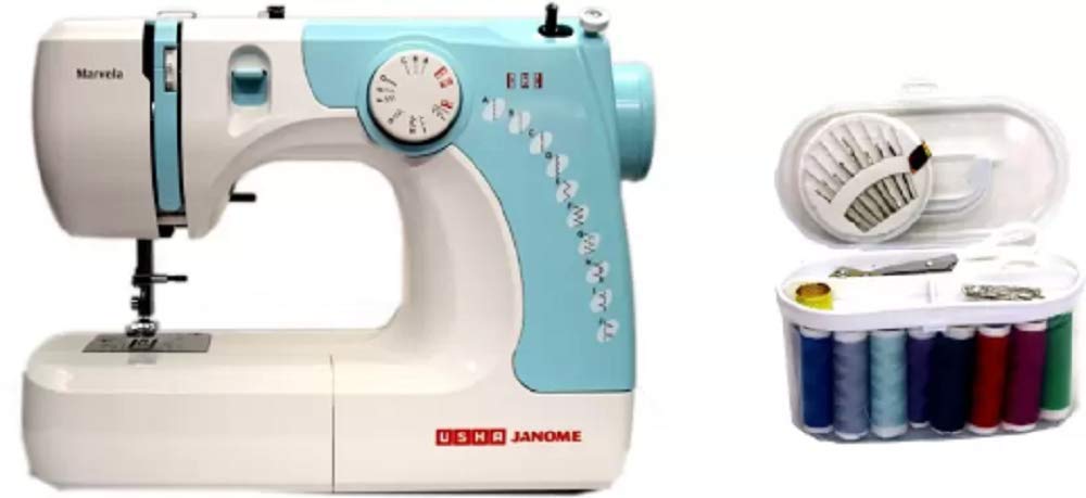 Usha MARVELA Blue with Sewing KIT Electric Sewing Machine (Built-in Stitches 14)-image-47