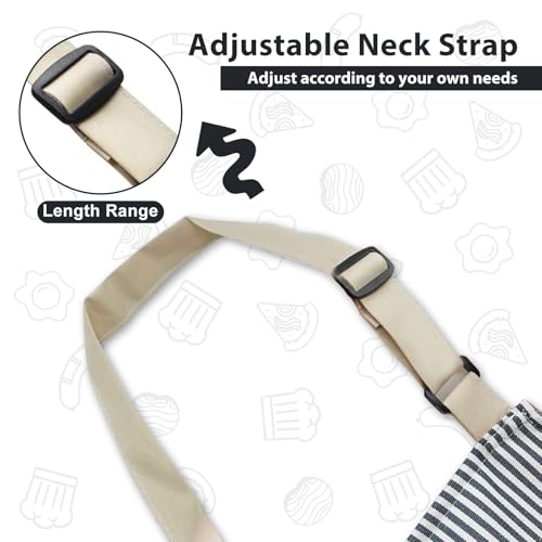 Image of VALOME 2 Pack Kitchen Aprons, Apron for Cooking with 2 Pockets, Unisex Adjustable Neck Strap Chef Aprons for Men Women
