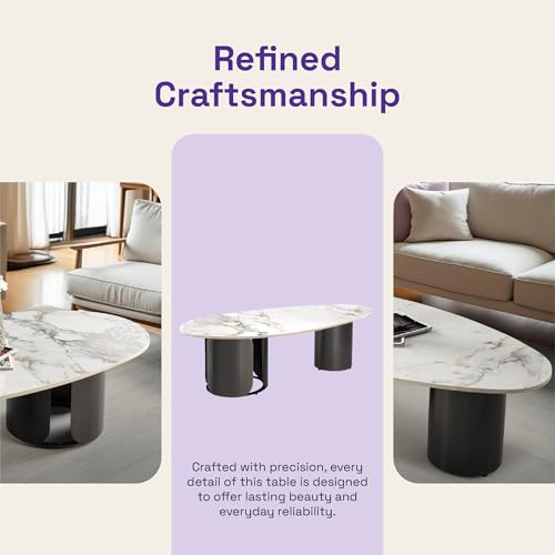 Image of Wakefit Center Table | 1 Yr Warranty | Coffee Table for Living Room Wooden, Tea Table for Living Room Wooden, Sofa Table, Free Installation from Brand, Modern Multi-Functional & Wobble-Free(Pranger)