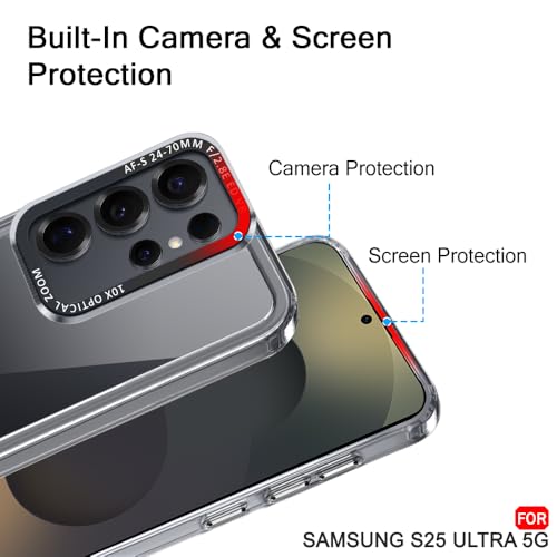 Image of TheGiftKart Hybrid Shockproof Back Cover Case for Samsung Galaxy S25 Ultra 5G | Stylish Camera Border | Electroplated Buttons | Crystal Clear Hard Back Cover Case (TPU & PC, Smoked Bumper)