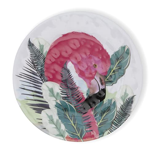 Safdie & Co. Flamingo 12 Piece Dinnerware Set, Service For 4, Fiesta Dinnerware, Plates And Bowls Sets, Home Trends And Home Food Network Essentials, Melamine Dinner Plates, 16'' L X 12'' W X 15'' H #TOP2