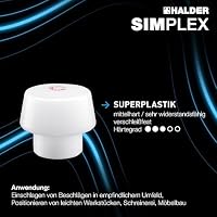 SIMPLEX-Schonhammer, TPE-soft/Superplastik; mit Tempergussgehäuse und hochwertigem Holzstiel | D=50 mm | 3017.051 – Ansicht 8
