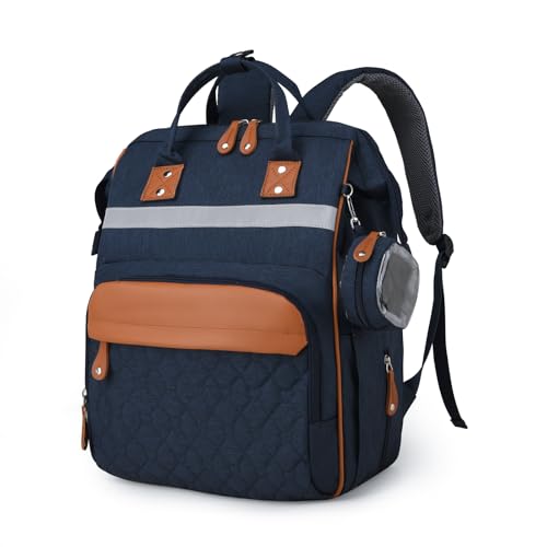 Pañales Mochila Multifuncional, Pañalera Moderna con Estuche para Chupete Tela Impermeable, Bolsa de Pañales Resistente al Agua, Mochila para...