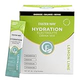 Faster Way - Hydration - Electrolyte Drink Mix - With Apple Cider Vinegar, Choline, Probiotics & Natural B Vitamins - Energize & Revive - Powder Packets - Zero Sugars -Gluten Free -Lemon Lime -30 Pack