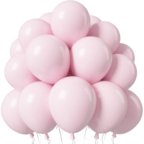 Image of Jobkoo Pink Balloons, 12 Inch Pastel Baby Light Pale Pink Latex Balloon