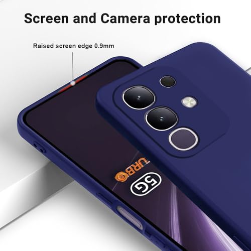 Image of Back Cover for Vivo T4x 5G / Y29 4G / iQOO Z10x 5G | Full Camera Protection | Premium Liquid Silicon Case | Flexible Bumper Case for Vivo T4x 5G / Y29 4G / Y31 Pro 5G /iQOO Z10x 5G (Dark Blue)
