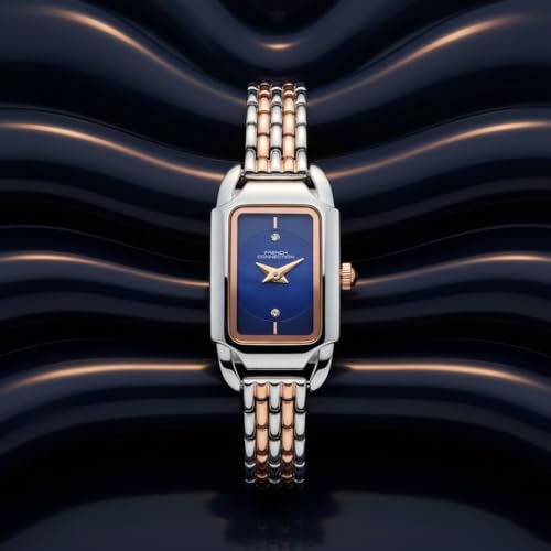Image of French Connection Opessence Analog Blue Rectangle Dial Watch for Women-FCN0177URTM