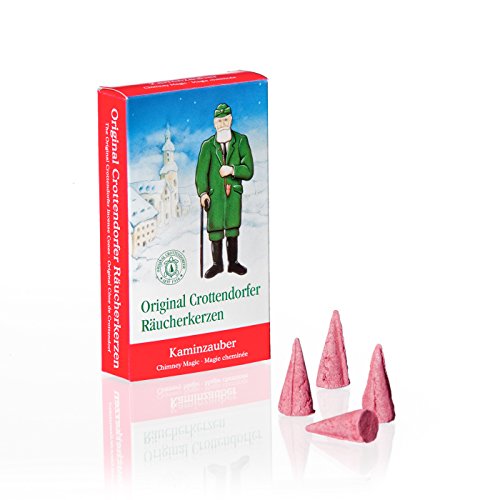 Crottendorfer Räucherkerzen - Räucherkerzen/Duftkerze - Kaminzauber - 24 Stück, Größe M - Made in Germany
