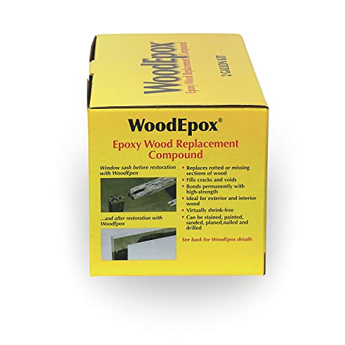 Abatron WoodEpox 2 Gallon Kit– 2-Part Structural Epoxy Wood Replacement Compound. Shrink-Free Wood Filler That Repairs and Rebuilds Missing Wood