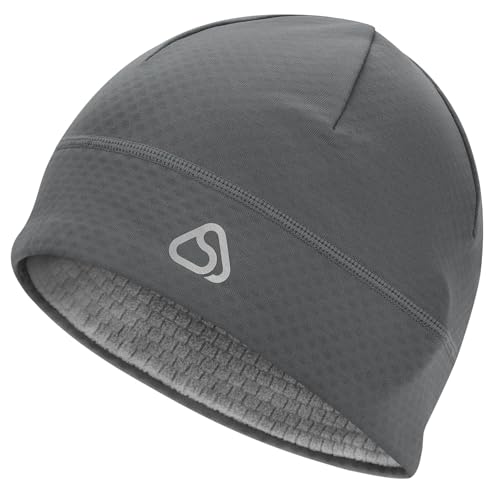 AOPREL Skull Cap for Men & Women - Unidirectional Moisture Absorption & Sweat Wicking Quick-Dry Technology Running Beanie Hat, Breathable Skull Cap Beanie, Windproof Thermal Helmet Liner Gray