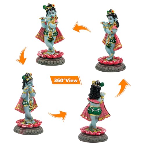 Estatua Krishna para Tablero de Auto 3.9" Polystone miniatura 5