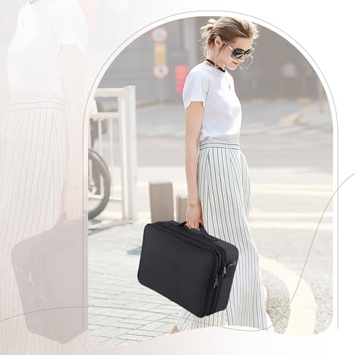 Make up Koffer Kosmetikkoffer Make up Tasche Groß Kosmetiktasche Schminktasche Schminkkoffer Make up Organizer Make up Bag Beauty Case Friseurtasche,Schwarz