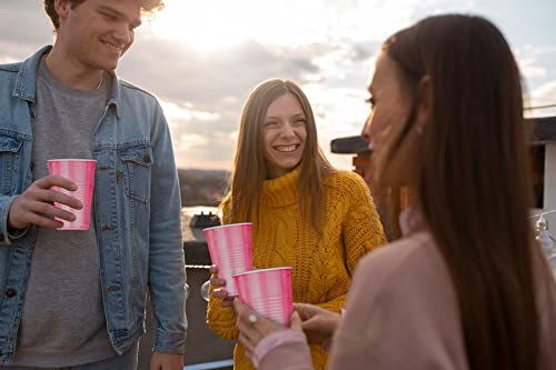 Decorrack 80 Party Cups, 16 Oz -Bpa Free- Plastic Soda Cups, Perfect For Birthday, Picnic, Indoor And Outdoor Event, Stackable, Reusable, Disposable Round Beverage Drinking Cup, Pink (Pack Of 80) #TOP3