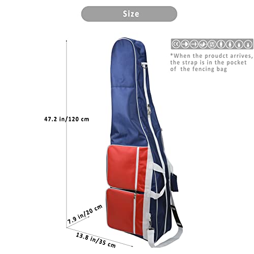 Threewot Fencing Bag For Equipment,Fencing Storage Bag For Mask Sword And Fencing Suit,Portable Fencing Sack With Handle And Shoulder Strap(Us Style), Navy Blue #TOP6