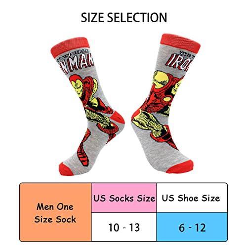 Sidimelo Funny Superhero Dress Socks For Men, 5-Pack Novelty Colorful Hero Character Crew Socks Wedding Groomsmen's Socks Size 10-13 #TOP3