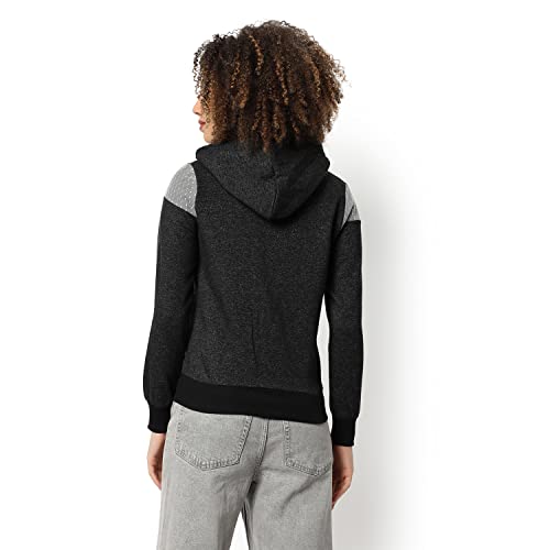 Image of PINACOLADA Women's Colorblock Sweatshirt with Ribbed Hem for Casual Wear | Low-High Neck | Long Sleeve | Button Closure | Cotton Sweatshirt Crafted with Comfort Fit for Everyday Wear
